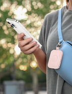 RORRY CharmGo Portable Charger, 5000mAh Portable Charger Power Bank with Built-in Cables, Travel Keychain Battery Pack for Apple Watch and iPhone Air/17/16/15/14/13/12, Pink