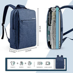 Laptop Backpack, Business Slim Durable 17 Inch Laptops Travel Backpacks with USB Charging Port, Backpacks Bookbag Computer Work Bag Gifts for Men Women Fits Notebook (Blue)