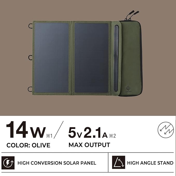 ELECOM NESTOUT 2-Panel Solar Panel Charger + 10000mAh Outdoor Power Bank (Black)