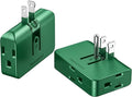 Green Outlet Splitter 3 Prong - Plug Extender with 3 Plug Wall Adapter, 2 to 3 & 3 to 2 Prong Converter, Safe Plugs for Electrical Outlet, 2 Pack