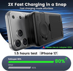 5-in-1 Portable Charger,10000mAh Foldable Power Bank Fast Charging Station USBC Cable Travel,for MagSafe Battery Pack Magnetic for iPhone 17/16/15/14/13/12,Apple Watch,Airpods,MatteBlack