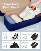 HOTOR Travel Duffel Bag - Weekender Bags for Women, Gym Tote Bags with Shoe Compartment, Carry On Overnight Bag with Toiletry Bag for Travel Essentials Travel Accessories, Dark Blue, 13.4"×17.3"×7.9"