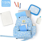 STEAMEDBUN Corduroy Kids Backpack for Girls and Boys 5-8: Girls Backpack for Elementary Kindergarten - 15 inch Cute Backpacks for Kids - Floral