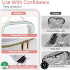 PACKISM Clear Makeup Bag - TSA Approved Toiletry Bag for Carry-on & Checked Luggage, Water Resistant Car Storage Organizer with Reinforced Seams
