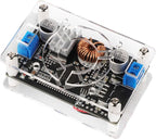 DROK Voltage Boost Converter, DC 6-30V 5V Step Up to DC 7-32V 12V 24V 5A Adjustable Volt Regulator, LCD Power Supply Module Voltage Current Amp Display Transformer Circuit Board with Case