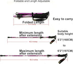 A ALAFEN Aluminum Collapsible Ultralight Travel Trekking Hiking Pole for Men and Women (Fits 5'3" - 6'2")
