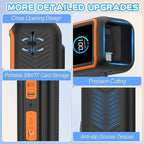 Soft Silicone Case for Anker Laptop Power Bank (25,000mAh/165W), SD/SIM Card Storage, Display Shockproof Protection & Dustproof, Travel Protective Cover for Anker Power Bank 165W (Black Orange)