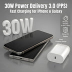 TT&C 30W USB C Block, PD Type C Wall Adapter, USB C Charger Block Compatible with iPhone 17, 17e, 17 Pro Max, 16, 15, 14, 13, iPad, mini, & for Samsung Galaxy S26/S25/S24