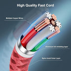 Essri for iPhone Charger Cord 6FT 2Pack, USB to Lightning Cable 6 Feet, Nylon Braided Long Charging Cable 6 Foot Compatible with iPhone 14/13/12/11/X/XS/XR/14/Pad Mini Air - Red