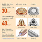VG VOGCREST Eyebrow & Facial Trimmer: 2 in1 Rechargeable Facial Hair Removal & Eyebrow Shaver - Body Razor with Built-in LED Light (Rose Gold)