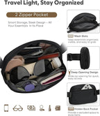 Pritent Fanny Packs for Women Cross Body Bag Waterproof Belt Bag with Adjustable Strap and Zipper Back Pocket Small Crossbody Bags Fashion Waist Packs for Workout Travelling(Black, Large)