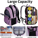 SHRRADOO Anti Theft Laptop Backpack Travel Backpacks with Combination Lock for Women Men College Backpack Computer Bag Fits 17 Inch Laptop,Purple | Travel Backpacks