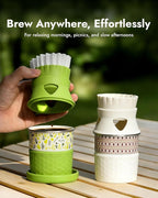 Pocket Pour-Over Coffee Maker, Portable Coffee Dripper & Cup Set with Cone Paper Filters, Travel-Friendly, Easy to Clean