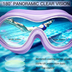 Swim Goggles No Leaking Anti-Fog Pool Goggles Swimming Goggles for Adult Men Women Youth, UV Protection 180° Clear Vision