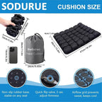 Sodurue Travel Cushion Airplane Seat,Airplane Seat Cushion for Long Flights,Press Type Air Inflatable Wheelchair Seat Cushion for Car,Office,Stadium,Ergonomic Comfort Support,Heavy Duty (36 Air Bag)