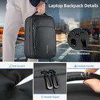 17.3 Inch Laptop Backpack for Men Women, 30L Travel Backpack Carry-On Flight Approved,Work Computer Backpack with USB A&C Port, Business Laptop Bag, Water-Resistant Anti-Theft Daypack - Black