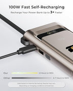 2026 FIFA Licensed 190W 20000mAh Power Bank for Laptop Portable Charger,3-Port USB-C Fast Charging Battery Pack with Built-in Retractable Cables for MacBook,Cell Phones,iPhone 17,iPad,Android,Samsung