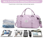 HYC00 Travel Duffel Bag,Carry-on Overnight Weekender Bags for Women,Sports Tote Gym Bag with Wet Pocket