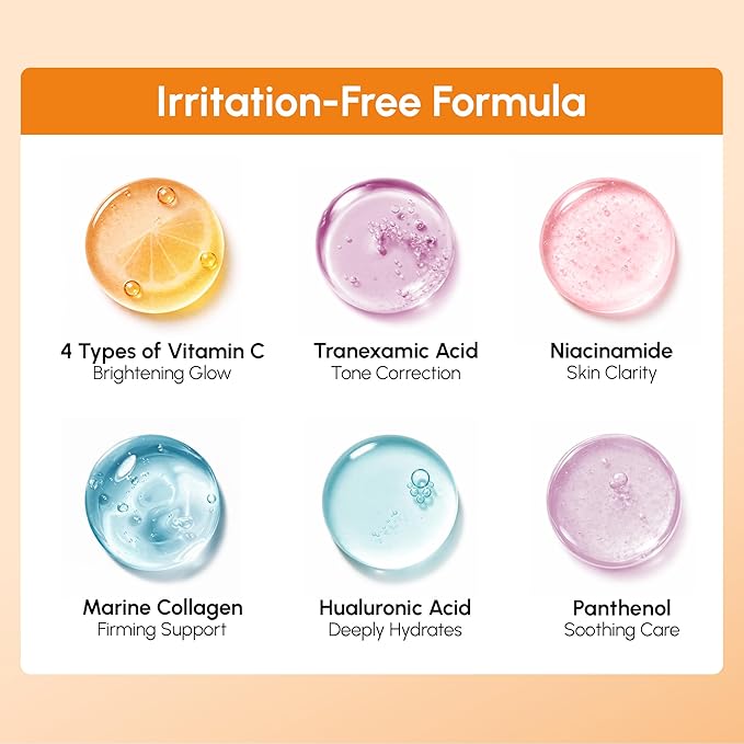 MAREE Vitamin C Toner Pads for Face – Brightening Facial Polishes with 20% Complex: Vitamin C Collagen Niacinamide TXA – Facial Radiance, Uneven Skin Tone, Acne Clearing Pads – Glow Up Skincare Device
