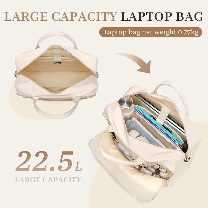 Laptop Bag for Women 15.6Inch Work Tote Computer Briefcase Waterproof Handbag Shoulder Teacher Office Crossbody Purse