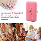 Manicure Set, Travel Mini Nail Clippers Kit Pedicure Care Tools, 10pcs Stainless Steel Grooming kit (Pink Purple)