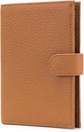 Karmiir RFID Passport Holder Travel Wallet Compact for Women, Leather Passport Wallet with Card Holders,Zippered Coins Pocket and Cash Compartment, Brown