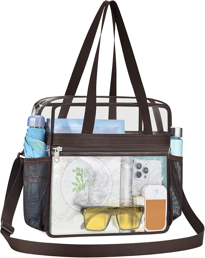 USPECLARE Clear Bag for Stadium Events,Transparent Bag for Work Sports Games Concerts Travel Gym
