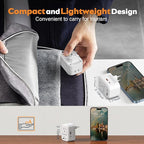 Voltage Converter US to Europe Travel: 220V to 110V Converter for European Country, Adapter with Fast Charging 2 USB A&2 Type C Worldwide Power Converter Adapter Combo for Germ, France, Italy, etc