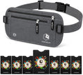 VENTURE 4TH RFID Money Belt for Travel with RFID Blocking Sleeves – Slim Hidden Travel Wallet & Passport Holder for Men & Women, Lightweight Anti-Theft Pouch to Protect Cash, Cards & Documents - Gray