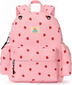 STEAMEDBUN Corduroy Kids Backpack for Girls and Boys 5-8: Girls Backpack for Elementary Kindergarten - 15 inch Cute Backpacks for Kids - Strawberry