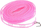 uxcell Portable Clothesline, 16.4ft Nylon Windproof Non-Slip Washing Line Rope for Courtyard Outdoor Travel Camping Laundry Drying, Pink