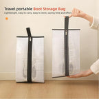 2 Pack Portable Water-Resistant Dust Proof Boot Storage Bags with Handle | Washable Shoe Bags for Travel & Closet Organizing(M)