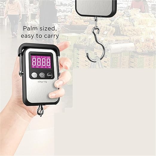 Luggage Weight Scale, 2pcs 60kg 10g Portable Digital Weight Scale Electronic Luggage Scale LCD Hanging Hook Scale Weighing Balance,for Travel