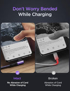AINOPE USB C Cable 60W 2-Pack 3.3ft Nylon Braided USB C to USB C Cable Type C Charger Fast Charging Right Angle USBC Cable Charger Cord for iPhone 16 Pro Max 15 Plus Samsung S24 S23 iPad Pro Purple