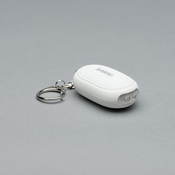 SABRE 2-in-1 Personal Alarm with LED Light, 130dB Personal Safety Siren, Snap Hook for Instant Access, 1,250 Foot (381 Meters) Range, Compact Design for Easy Attachment to Purse, Bag, or Keys