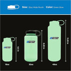 Nalgene 32 oz Wide Mouth Water Bottle | BPA-Free, Durable & Leak Proof, Lightweight Bottle for Hiking & Gym, Work & Travel