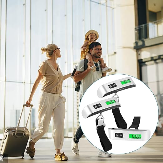 Digital Luggage Scale,3 Pack Luggage Weight Scale,110LB Handheld Digital Hanging Scales,Baggage Scale with Backlit LCD Display,Portable Suitcase Weight Scale with Hook for Travelers,Battery Included