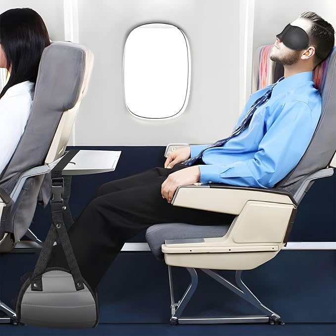 Airplane Foot Hammock, Portable Desk Foot Hammock with Thickened Foam，Portable Foot Hammock for air Travel, Memory Foam Footbed for air Travel