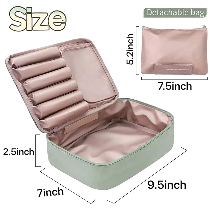 Queboom Travel Makeup Bag Cosmetic Bag Makeup Bag Toiletry bag for women and men (Green)