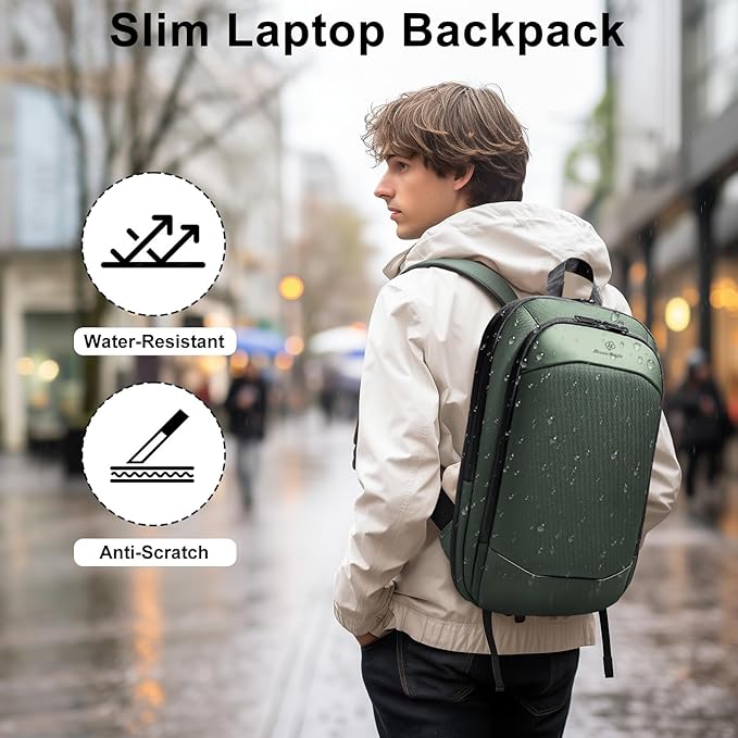 Slim Laptop Backpack for Men,Waterproof Expandable High Tech Business Work Backpack for Men and Women15.6 Inch Lightweight Anti-theft Travel Backpack Durable College Casual Daypack Computer Laptop Bag
