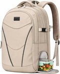 MATEIN HER Laptop Backpack for Women with Lunch Box Compartment, Water Resistant Work Backpack for Office Commute with RFID Pocket, College Computer Meal Prep Bag Fits 17.3'' Notebook, Khaki
