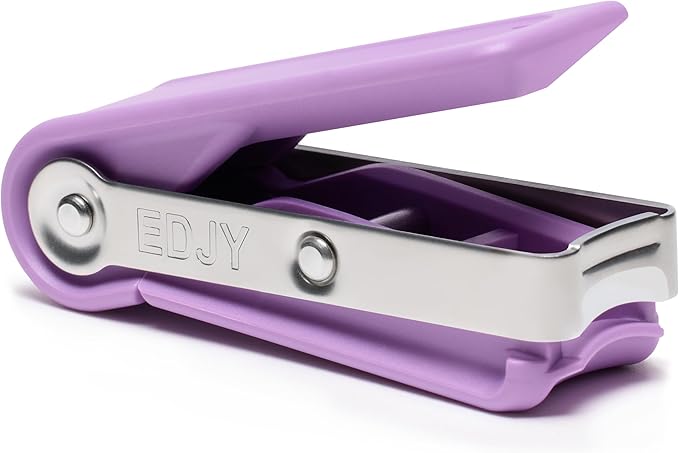 EDJY Fingernail Cutter - Precision Stainless Steel Nail Cutter for Fingernails | Sharp Blade, Ergonomic Design, Durable & Rust-Resistant | Ideal for Men and Women | Lilac