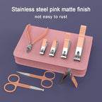 Tseoa Manicure Set Personal Care, Nail Clipper Kit, Professional Nail Clipper Pedicure Set, Nail Tools with Luxurious Travel Case, Gifts for Men Women Family Friend, 31 Pieces (Pink)