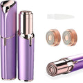 tuokiy Women Facial Hair Removal Device Battery Operated with 2 Replacement Heads,Ladies Face Shaver for Peach Fuzz Upper Lip,Chin, Facial Hair Removal for Women, Purple