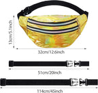 Frienda 2 Pieces Holographic Fanny Pack for Women Colorful Sport Waist Bag Pack