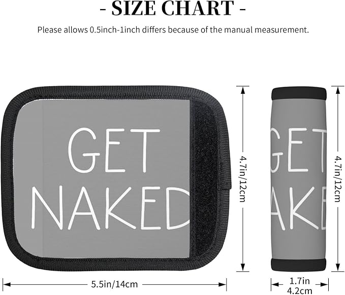 2 Pack Get Naked Grey Luggage Handle Wraps Suitcase Tags Identifiers for Travel Accessories