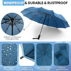 Travel Compact Umbrella, Folding Travel Umbrella for Rain and Shine Small, Windproof Automatic Open/Close, Portable Umbrellas