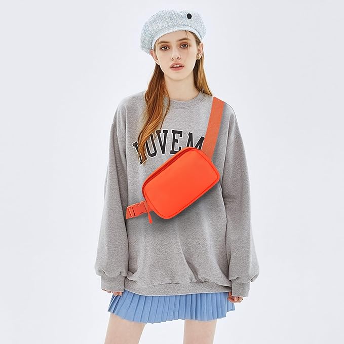 Fanny Pack Crossbody Bag for Women and Men, Belt Bag for Hiking Bum Bag with Adjustable Strap,Casual Cell Phone Pouch?Waist pack for Running Workout Sports Travel Orange