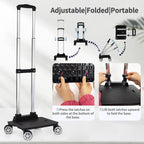 Backpack Trolley Wheeled Cart-Backpack Hand Truck with Luggage Strap,Aluminium Alloy Folding Trolley Cart for Bags Backpack Travel Luggage Cart