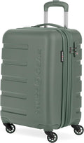 SwissGear 7366 Signature Hardside Expandable Luggage with Spinner Wheels, TSA Lock, Cup-Holder, Olive, Carry-On 19-Inch